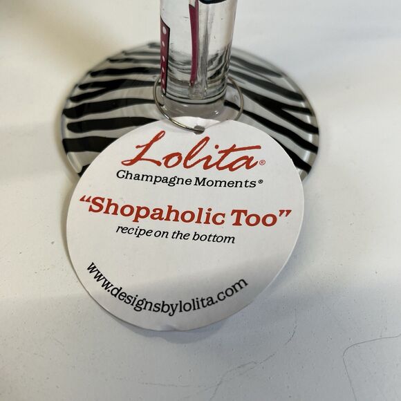 NIB LOLITA Champagne Moments SHOPAHOLIC TOO Champagne Flute W/ Recipe on Bottom - Picture 3 of 6